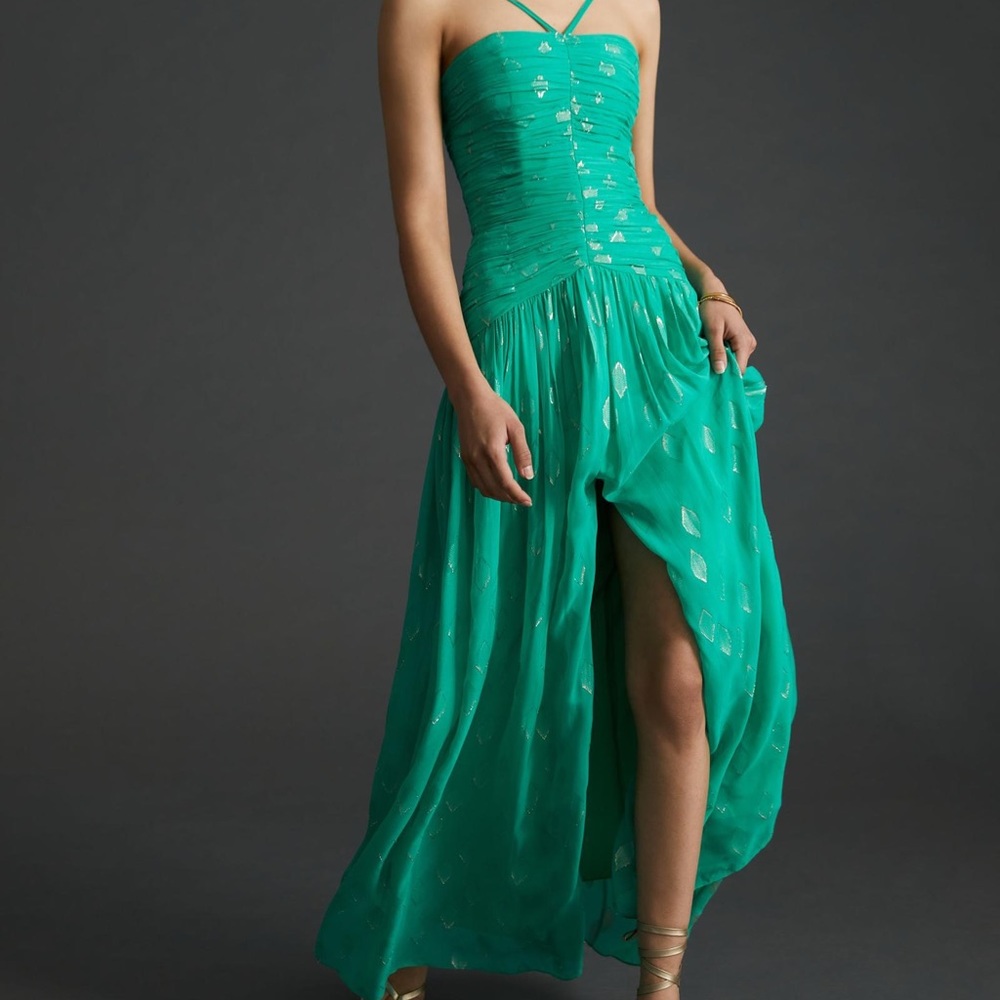 Shoshanna halter maxi dress